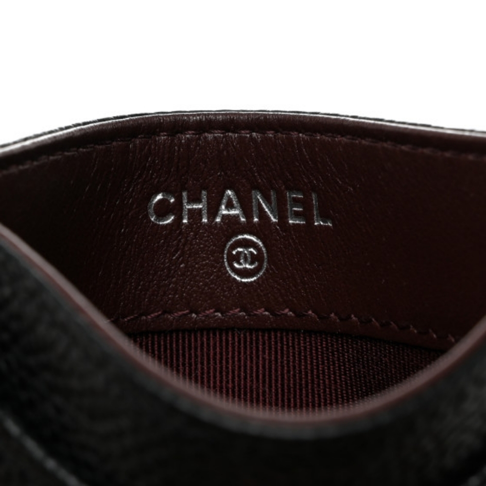CHANEL CLASSIC CARD HOLDER CASE CAVIAR Grained Calfskin SHW Black - Picture 6 of 10